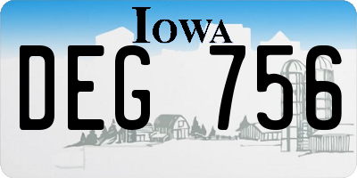 IA license plate DEG756