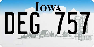 IA license plate DEG757