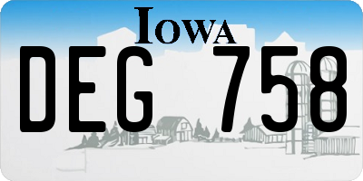 IA license plate DEG758