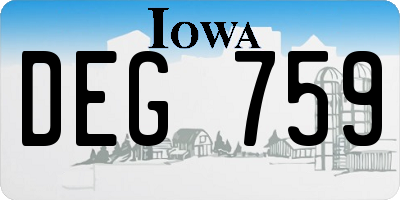 IA license plate DEG759