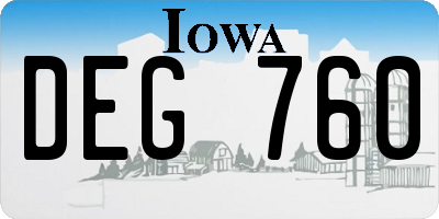 IA license plate DEG760