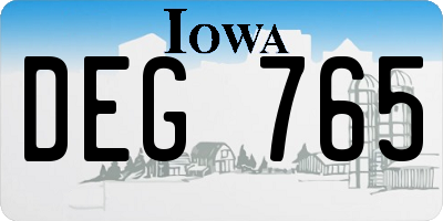IA license plate DEG765