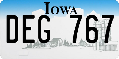IA license plate DEG767