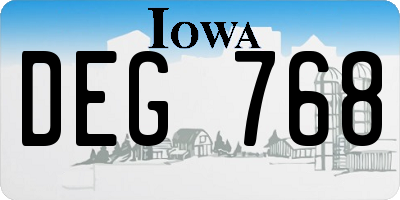 IA license plate DEG768