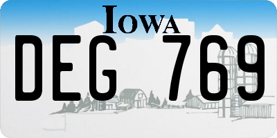 IA license plate DEG769