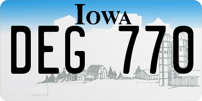 IA license plate DEG770