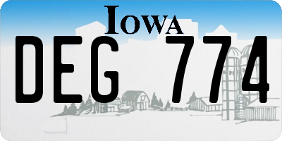 IA license plate DEG774