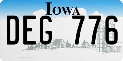 IA license plate DEG776