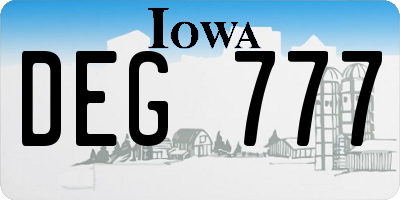 IA license plate DEG777