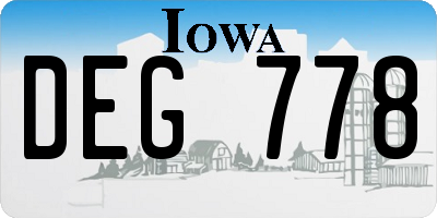 IA license plate DEG778