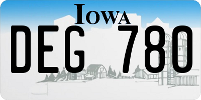 IA license plate DEG780