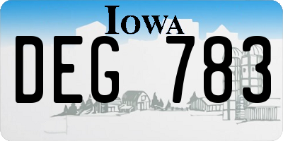 IA license plate DEG783
