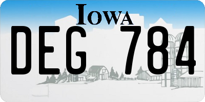 IA license plate DEG784