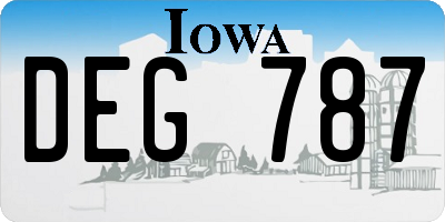 IA license plate DEG787
