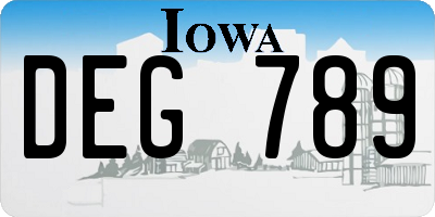 IA license plate DEG789