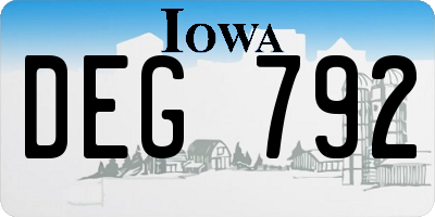 IA license plate DEG792