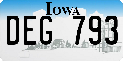 IA license plate DEG793