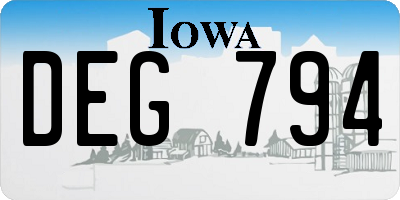 IA license plate DEG794