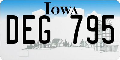 IA license plate DEG795