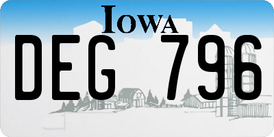 IA license plate DEG796