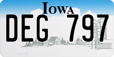 IA license plate DEG797