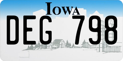 IA license plate DEG798