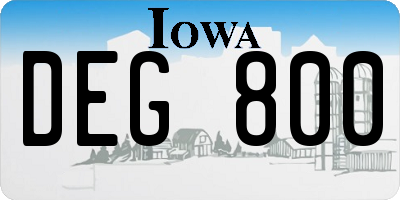 IA license plate DEG800