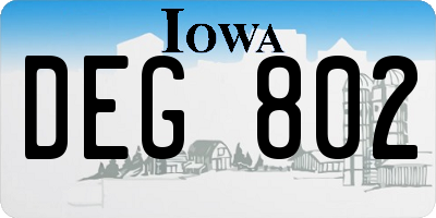 IA license plate DEG802