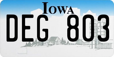 IA license plate DEG803