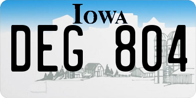 IA license plate DEG804