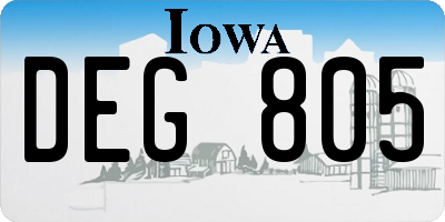 IA license plate DEG805
