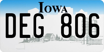 IA license plate DEG806