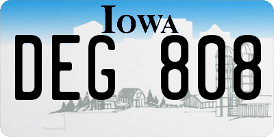 IA license plate DEG808