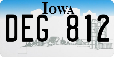 IA license plate DEG812