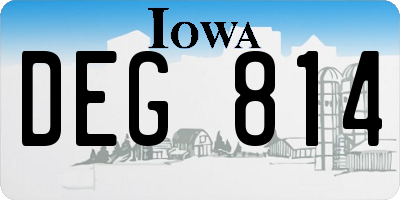 IA license plate DEG814