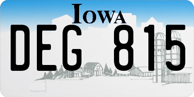 IA license plate DEG815