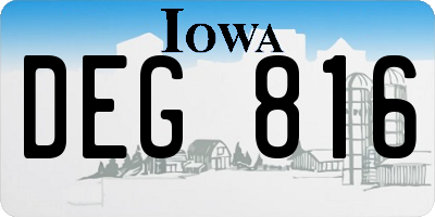 IA license plate DEG816