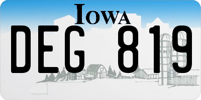 IA license plate DEG819