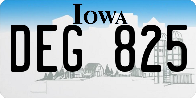 IA license plate DEG825