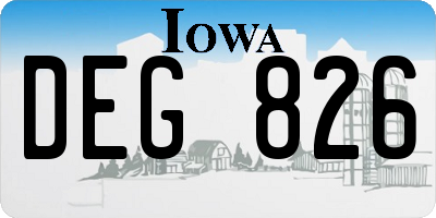 IA license plate DEG826