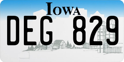 IA license plate DEG829