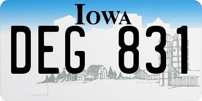 IA license plate DEG831