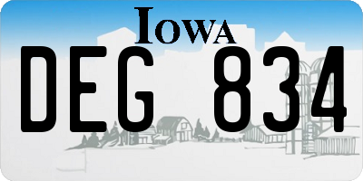 IA license plate DEG834