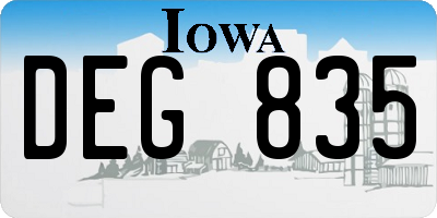 IA license plate DEG835
