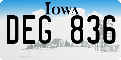 IA license plate DEG836