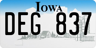 IA license plate DEG837