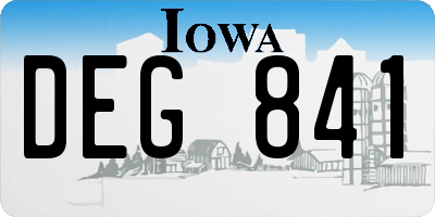 IA license plate DEG841