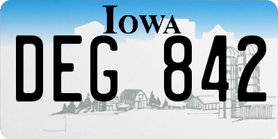 IA license plate DEG842
