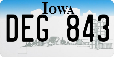 IA license plate DEG843