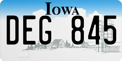 IA license plate DEG845